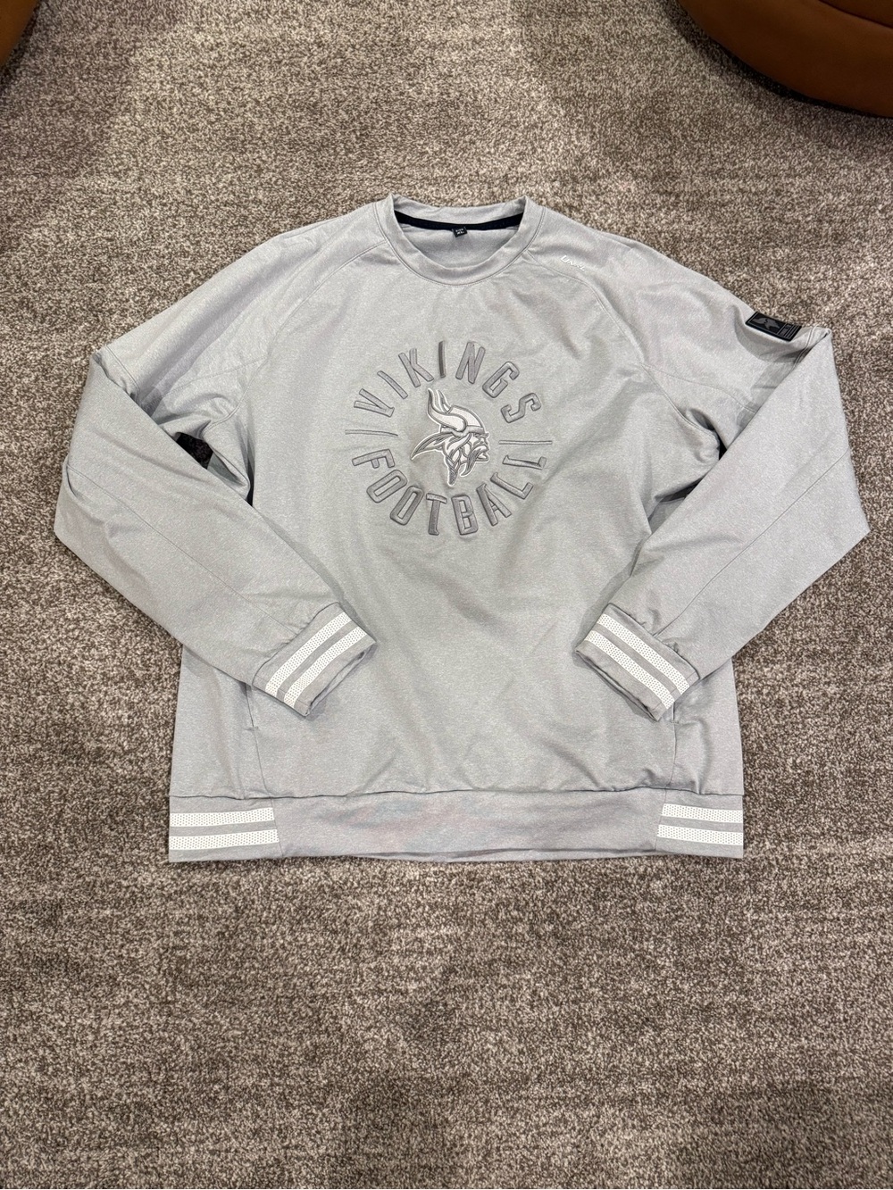 Men's UNRL Gray Minnesota Vikings Football Crewneck